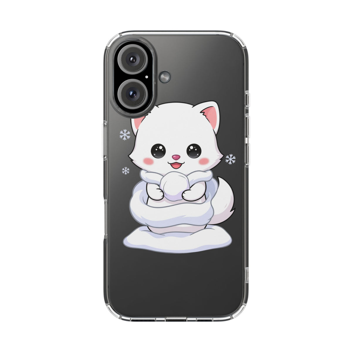 Kawaii Arctic Fox Phone Case, Cute Snow Day Gift