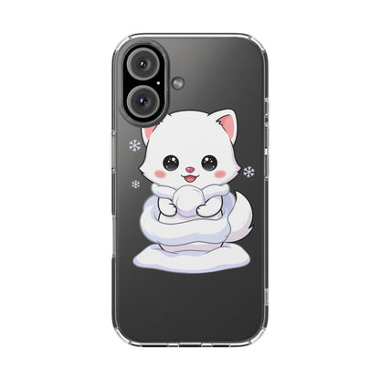 Kawaii Arctic Fox Phone Case, Cute Snow Day Gift
