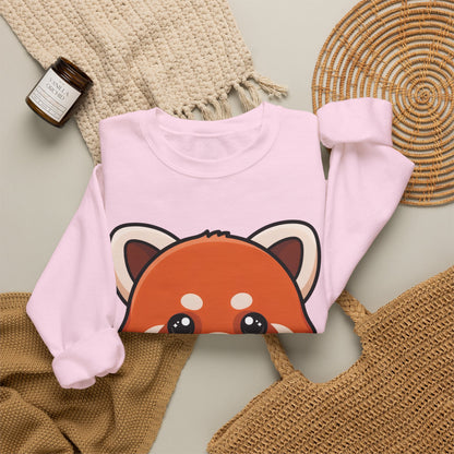 Kawaii Red Panda Sweatshirt, Cute Ice Cream Animal Crewneck