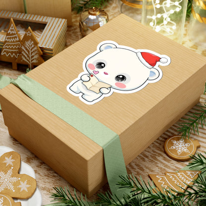 Christmas Polar Bear Sticker for Cozy Holiday Cheer
