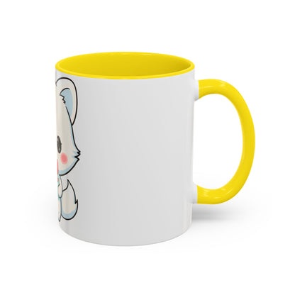 Kawaii Arctic Fox Gift Mug, Cute Holiday Accent Coffee Mug