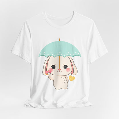 Kawaii Bunny T-Shirt, Cute Umbrella Rabbit Tee