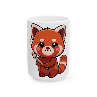 Kawaii Red Panda Mug, Cute Artist Gift