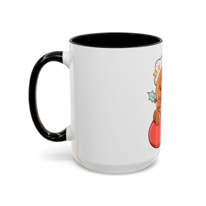 Christmas Gingerbread Mug: Sleepy Stocking Accent Coffee Mug