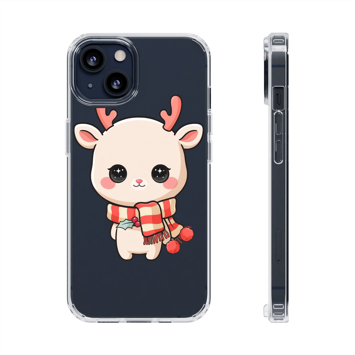 Christmas Reindeer Phone Case, Cute Kawaii Holiday Gift