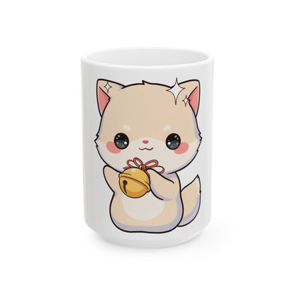 Kawaii Arctic Fox Mug for Cute Animal Lovers
