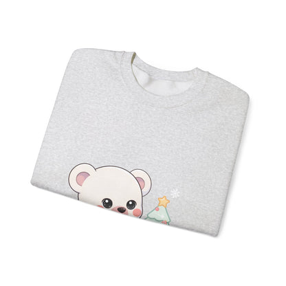 Kawaii Polar Bear Christmas Sweatshirt for Cozy Tree Trimming