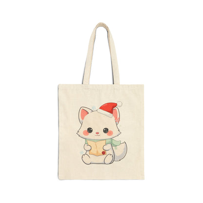 Christmas Fox Tote Bag for Holiday Book Lovers