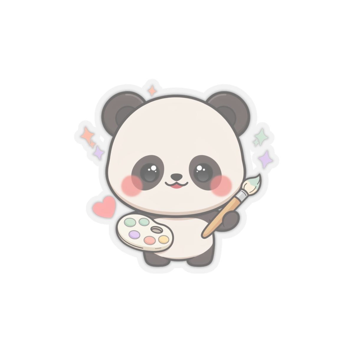Kawaii Panda Artist Kiss-Cut Sticker for Art Lovers