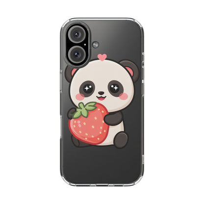 Kawaii Panda Phone Case, Sweet Strawberry Gift