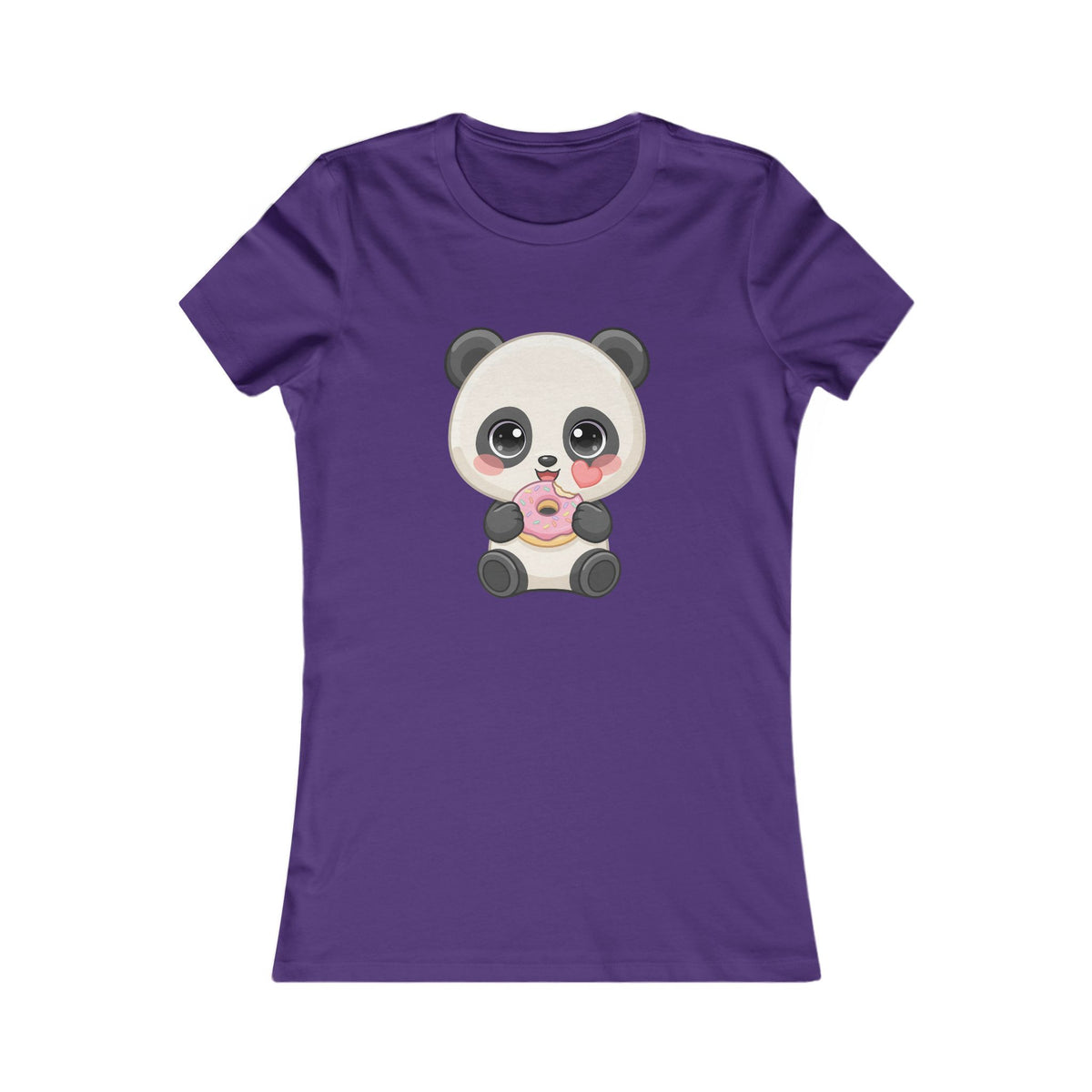 Kawaii Panda Donut Women's Tee for Cute Animal Fans
