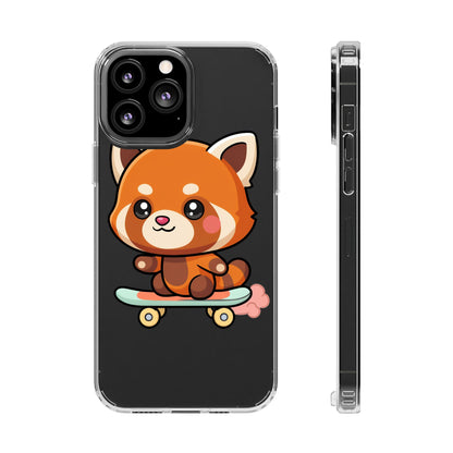 Red Panda Skateboard Phone Case, Cute Kawaii Style