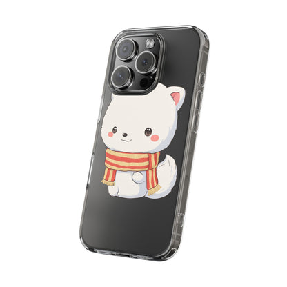 Kawaii Arctic Fox Phone Case, Cozy Christmas Scarf