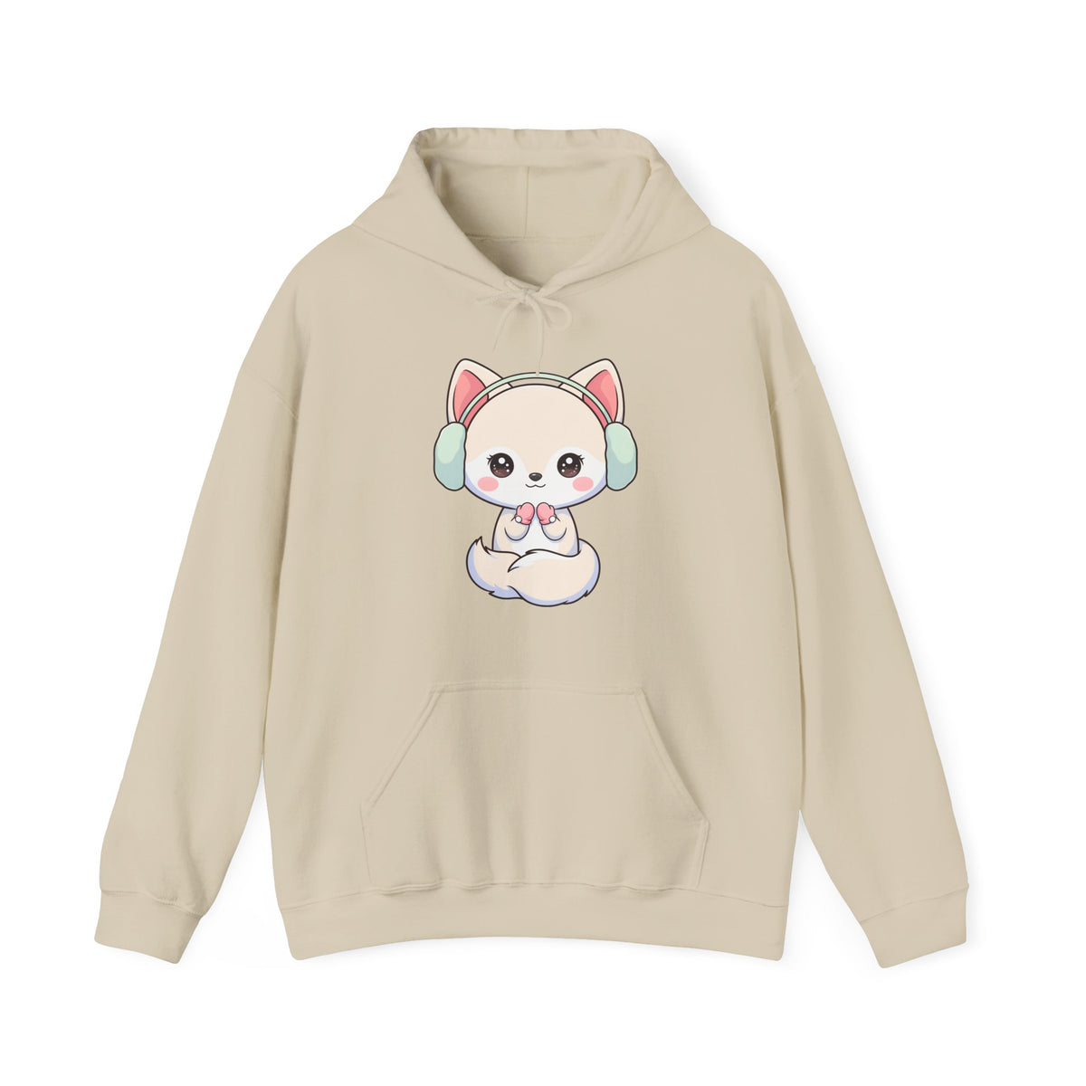 Kawaii Arctic Fox Hoodie – Cute Winter Animal Sweatshirt
