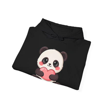 Kawaii Panda Hoodie, Cute Heart Hug Unisex Sweatshirt