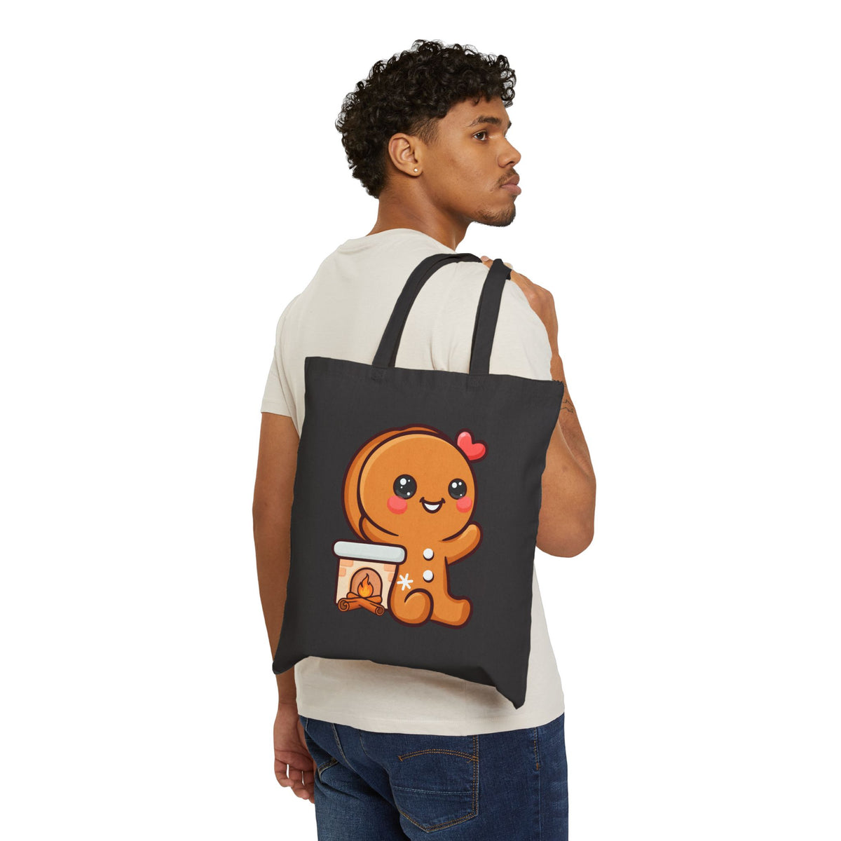 Gingerbread Christmas Tote Bag, Cute Kawaii Holiday Gift