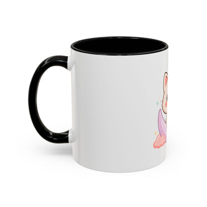 Kawaii Cat Moon Accent Coffee Mug, Cute Cat Lover Gift
