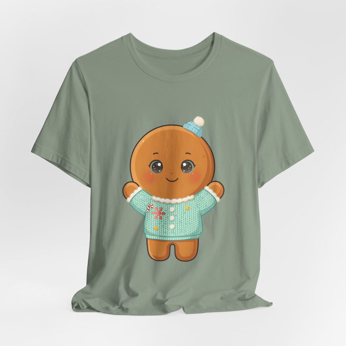 Kawaii Gingerbread Man Christmas Tee for Holiday Cheer