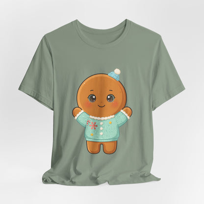 Kawaii Gingerbread Man Christmas Tee for Holiday Cheer