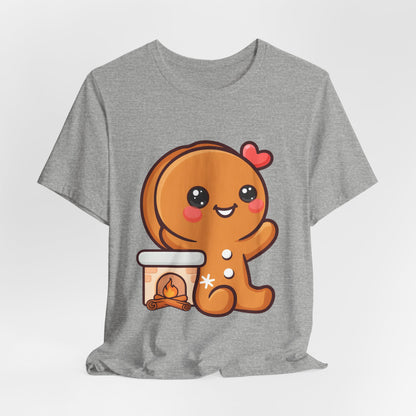 Christmas Gingerbread Man T-Shirt, Cozy Kawaii Holiday Tee
