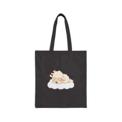 Kawaii Lamb Cotton Canvas Tote Bag, Sweet Gift for Her