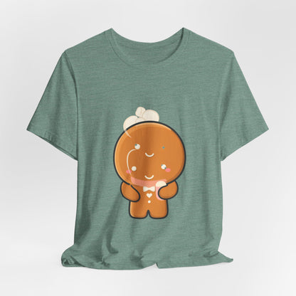 Kawaii Gingerbread Man T-Shirt for Cozy Cocoa Fans