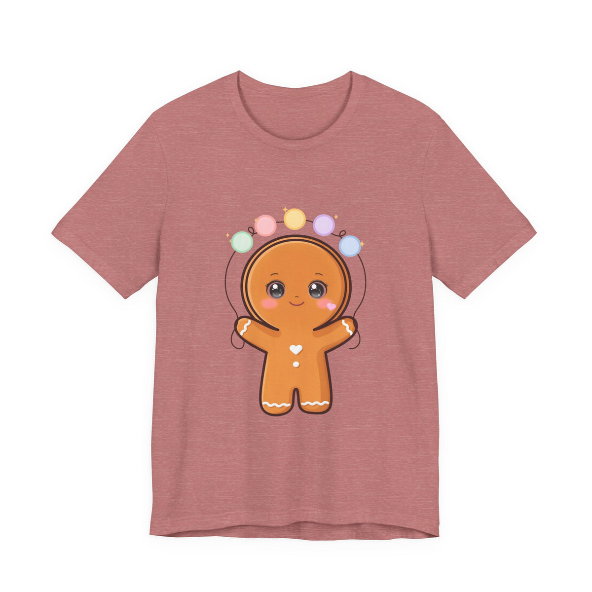 Kawaii Gingerbread Man Christmas T-Shirt, Cute Holiday Tee