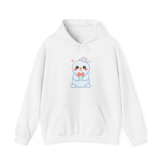 Kawaii Snowman Hoodie, Cute Winter Gift Sweatshirt