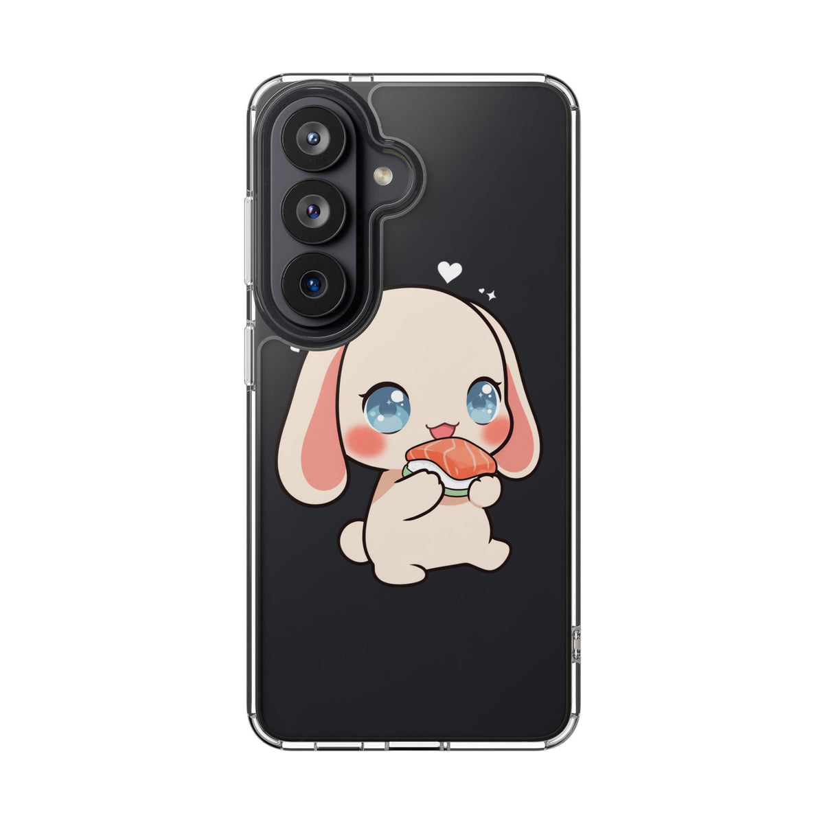 Kawaii Bunny Sushi Phone Case, Clear Impact-Resistant