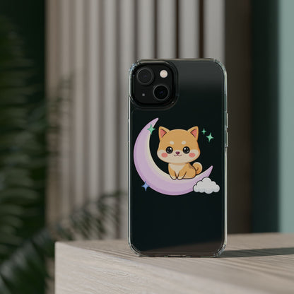 Kawaii Shiba Inu Phone Case – Crescent Moon Cutie