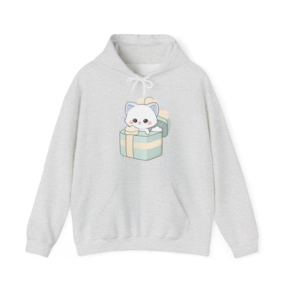 Kawaii Arctic Fox Hoodie, Cute Gift Box Sweatshirt
