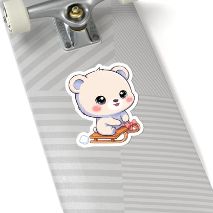 Kawaii Polar Bear Sticker, Cute Winter Gift
