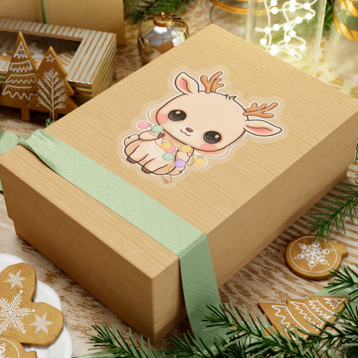 Kawaii Reindeer Sticker for Cute Holiday Decor