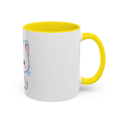 Kawaii Arctic Fox Accent Coffee Mug for Cozy Mornings