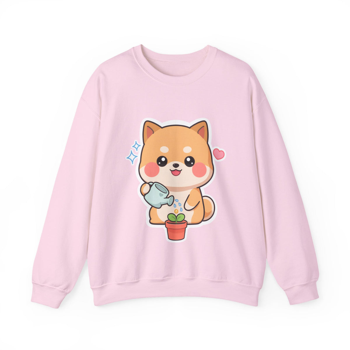 Kawaii Shiba Inu Sweatshirt, Cute Plant Lover Crewneck