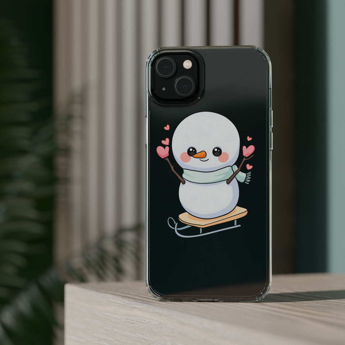 Kawaii Snowman Phone Case, Cute Winter Cheer