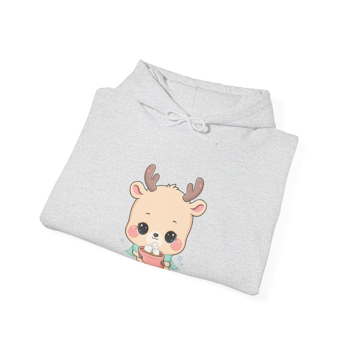 Kawaii Reindeer Hoodie, Cozy Hot Cocoa Sweatshirt