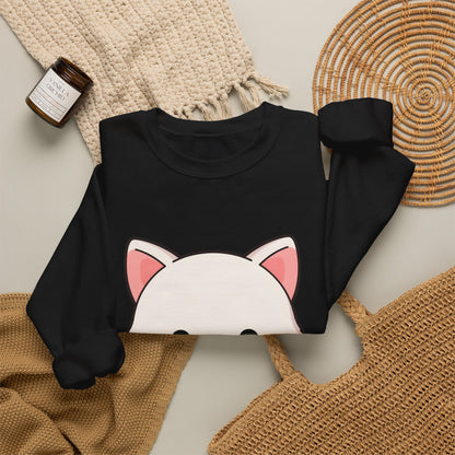 Kawaii Arctic Fox Sweatshirt, Cute Mistletoe Holiday Crewneck