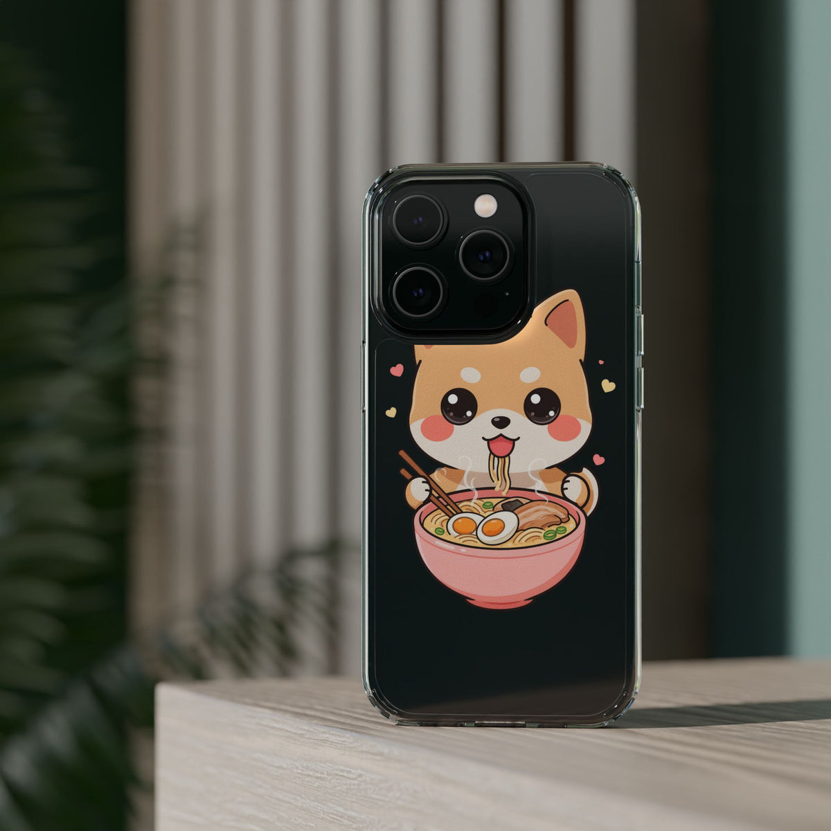 Kawaii Shiba Inu Ramen Clear Impact-Resistant Case