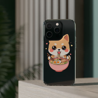 Kawaii Shiba Inu Ramen Clear Impact-Resistant Case
