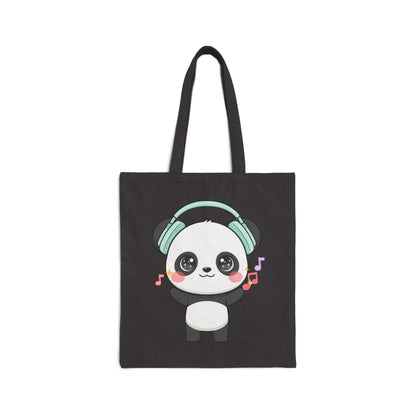 Kawaii Panda Tote Bag for Music Lovers