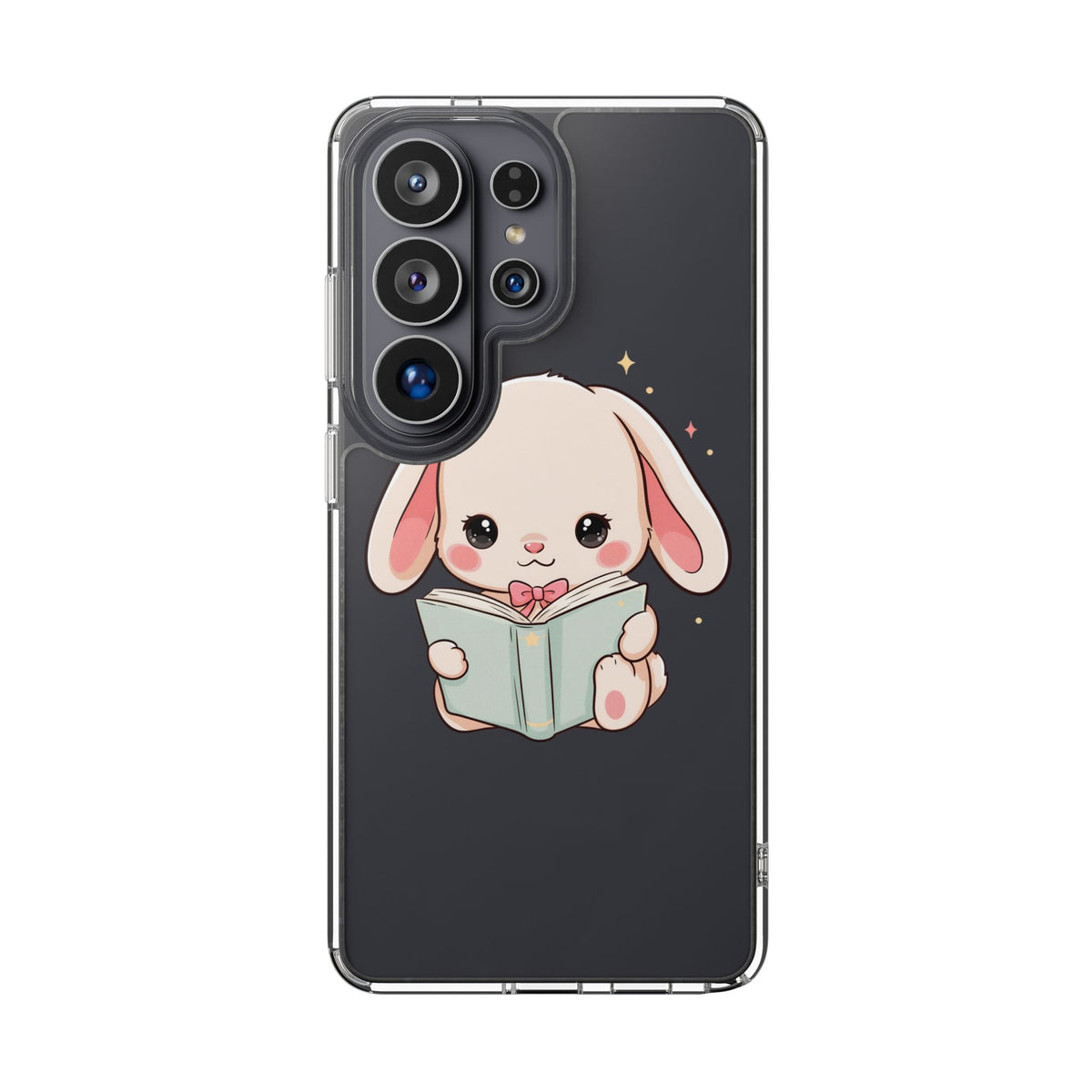Kawaii Reading Bunny Clear Impact-Resistant Case