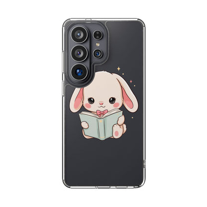 Kawaii Reading Bunny Clear Impact-Resistant Case