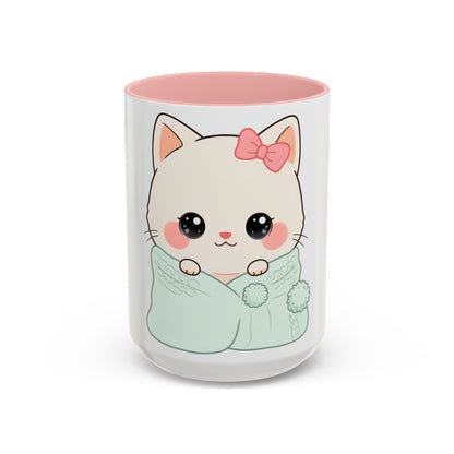 Cozy Cat Accent Mug for Kawaii Cat Lovers