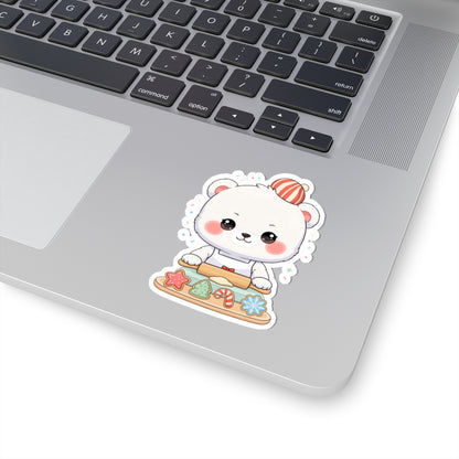 Christmas Baking Polar Bear Sticker for Holiday Cheer