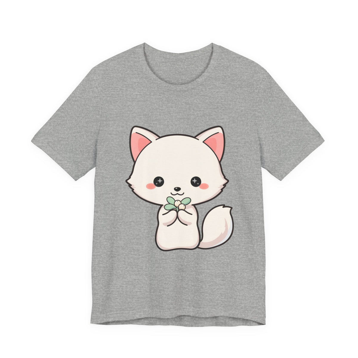 Christmas Fox T-Shirt, Cute Mistletoe Kawaii Tee