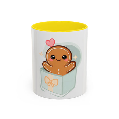 Gingerbread Gift Mug, Cute Holiday Accent Coffee Mug