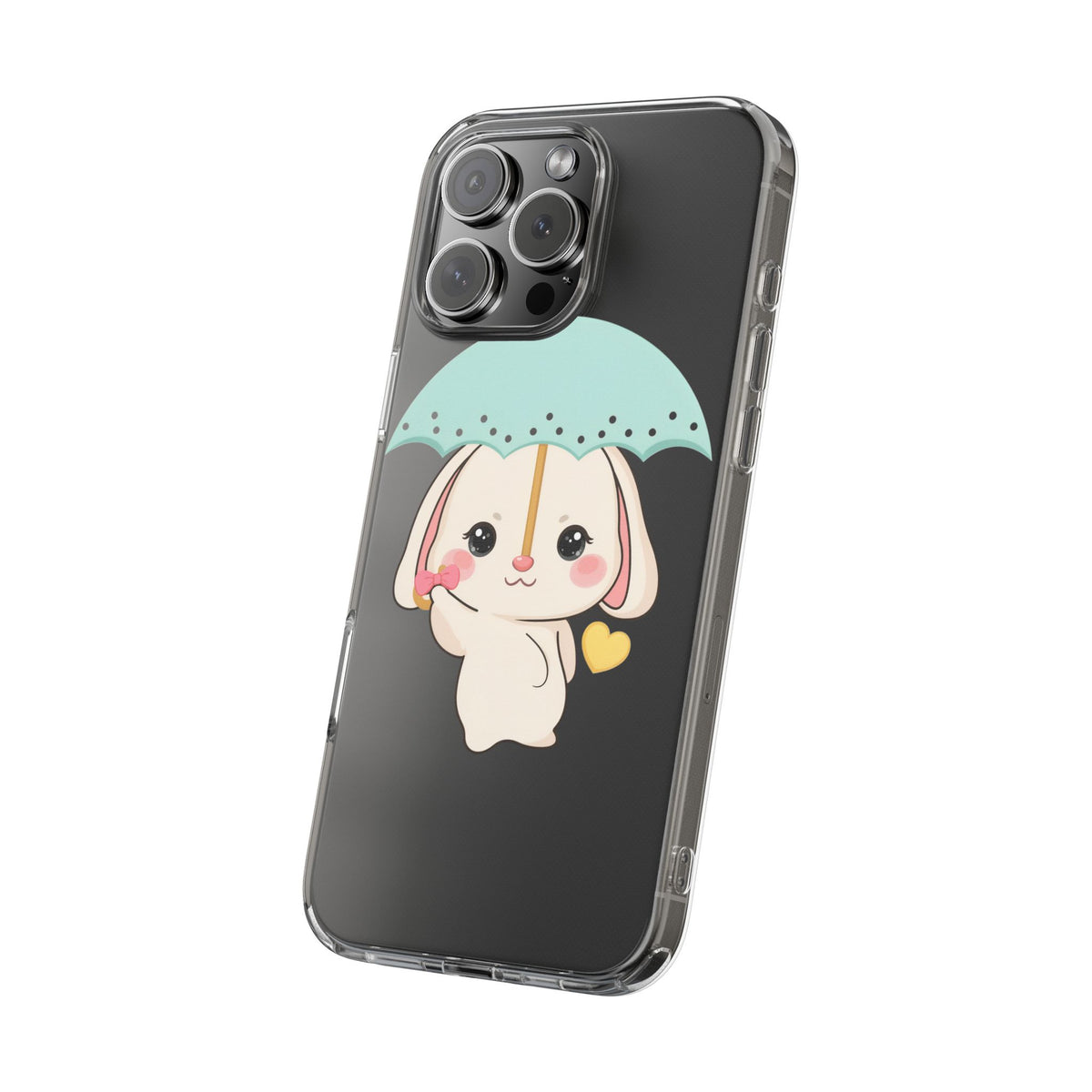 Kawaii Bunny Phone Case with Umbrella | Cute Clear Case
