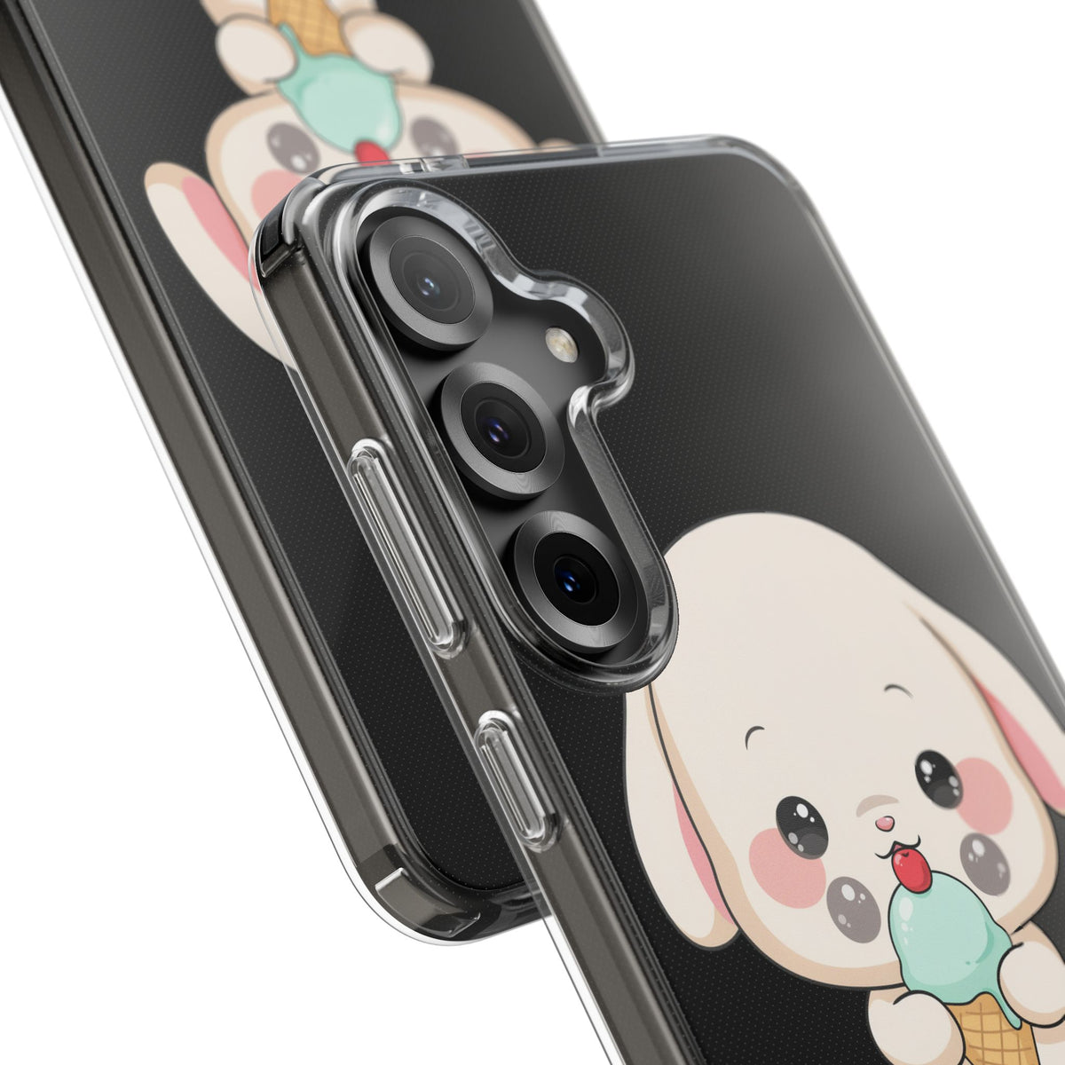 Kawaii Bunny Phone Case, Ice Cream Cutie Clear Case