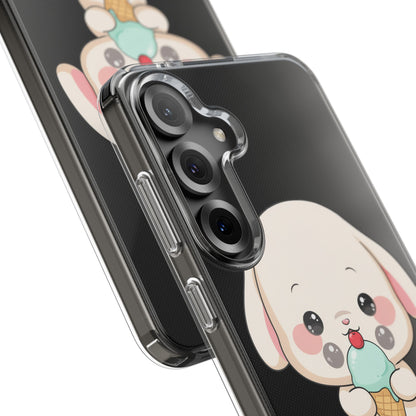 Kawaii Bunny Phone Case, Ice Cream Cutie Clear Case